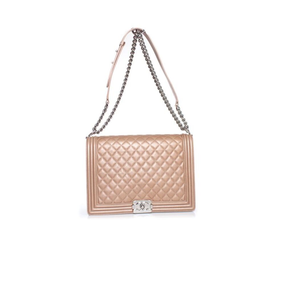 Chanel Metallic large leather boy bag